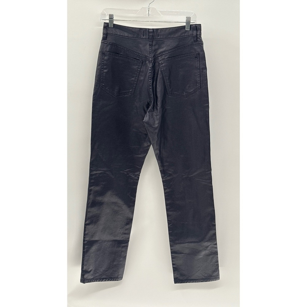 Madewell Jeans Coated Wax 90s Straight High Rise Women 28 Midnight Foil Blue New - Picture 4 of 14